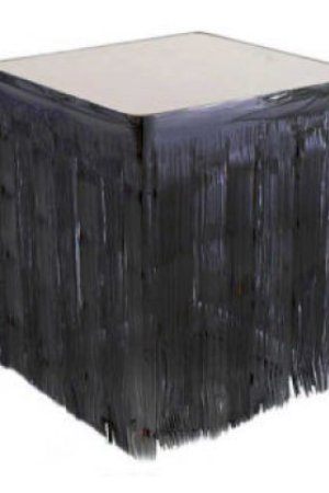 PÜSKÜLLÜ METALİZE SİYAH MASA ETEĞİ