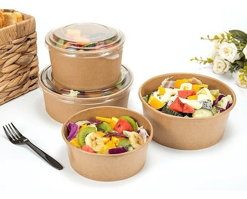 Kraft Karton Salata Kasesi Kapaklı 750cc 50 Adet