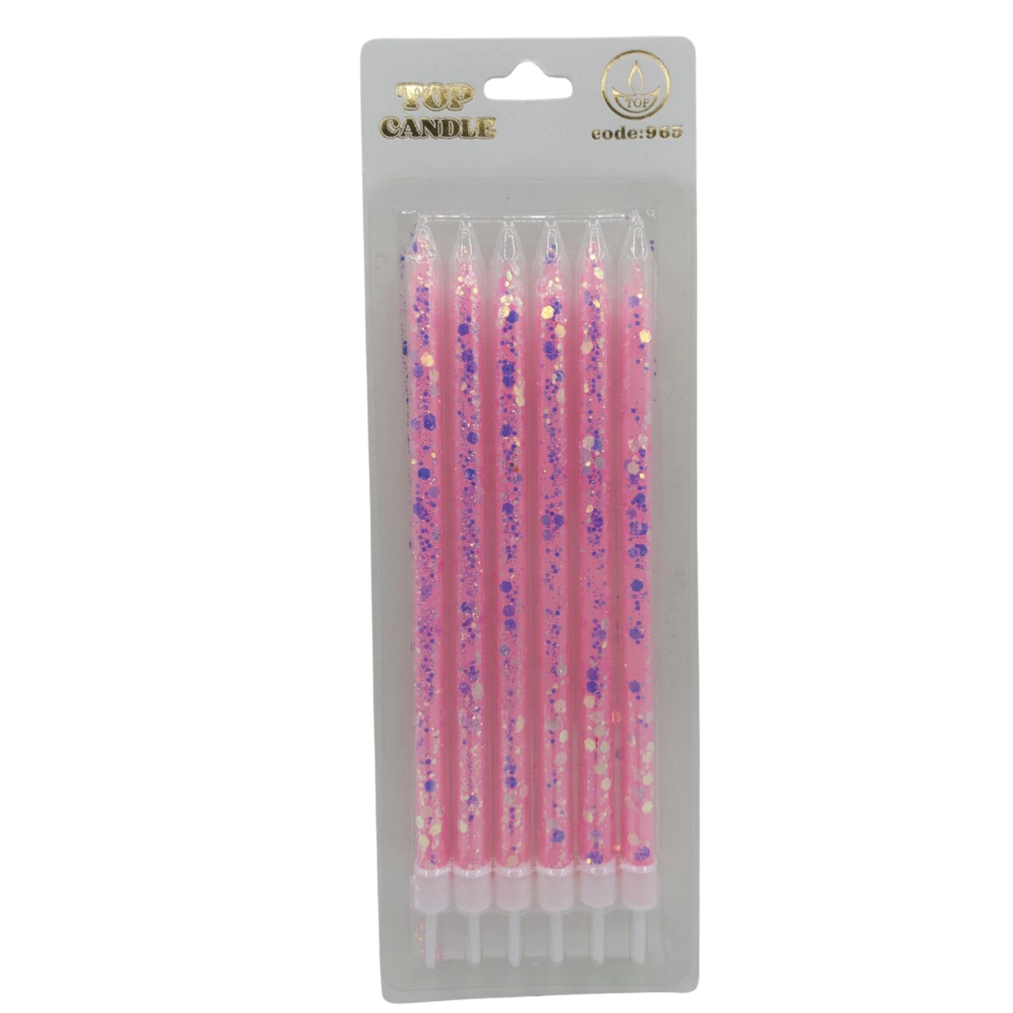Top Candle Pembe Gümüş Pullu Doğum Günü Mumu