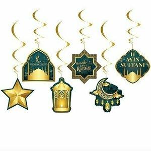 Hoş Geldin Ramazan Yeşil Asma Tavan Süs 6 Adet