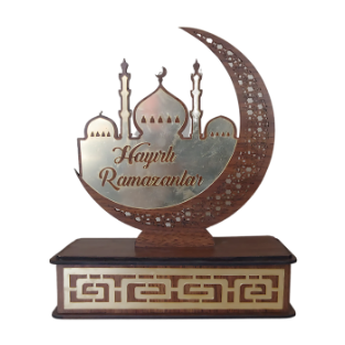 Hayırlı Ramazanlar Ahşap Masa Üstü Dekor