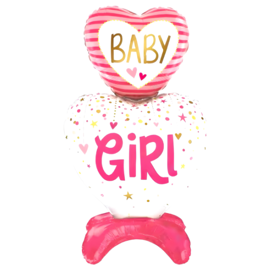 Ayaklı Baby Girl Pembe Folyo Balon