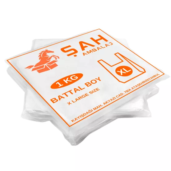 Orijinal Şeffaf Market Poşeti Battal Boy