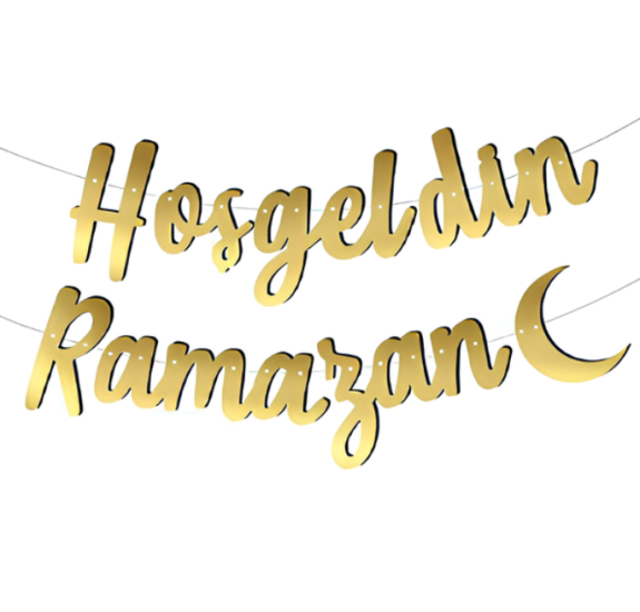 Hoş Geldin Ramazan Gold Kaligrafi Yazı