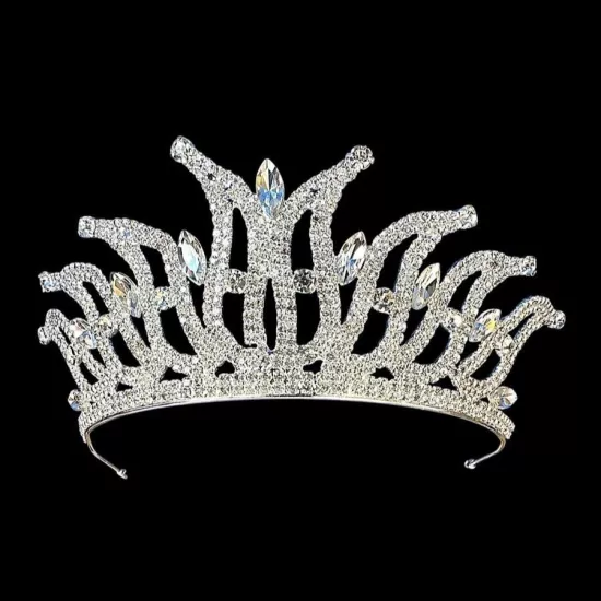 Metal Taşlı Gelin Tacı | Gümüş |