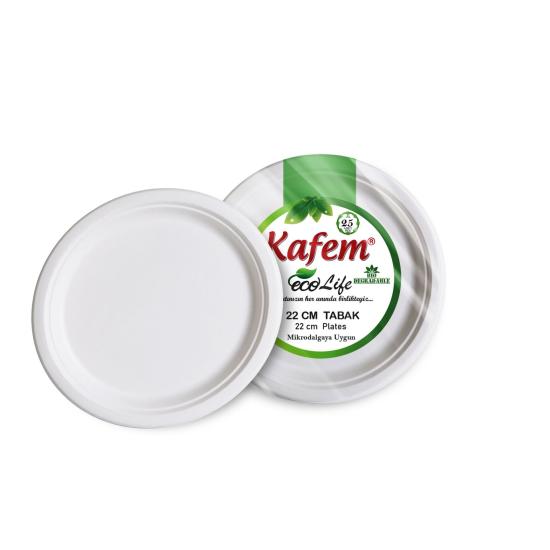 Kafem Ekolojik Karton Tabak 22 cm 25 li