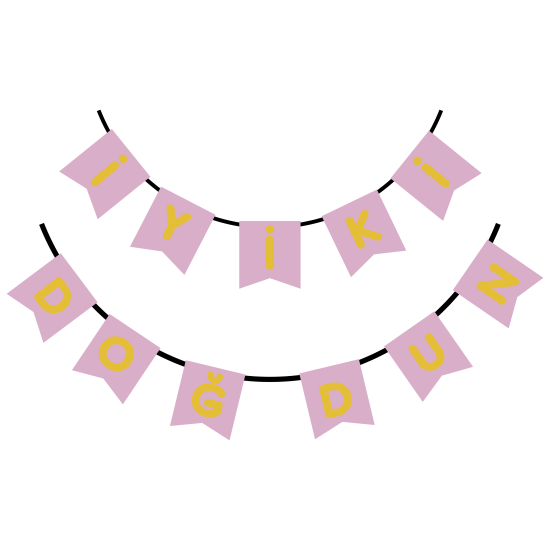 PEMBE-GOLD İYİ Kİ DOĞDUN YALDIZLI BANNER