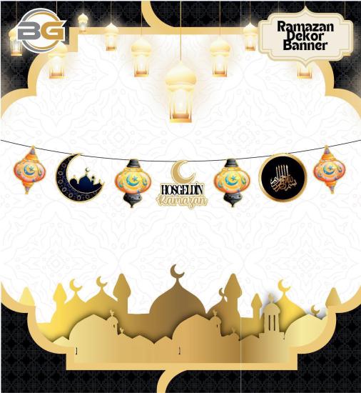 Hoş Geldin Ramazan Figür Dekor Siyah