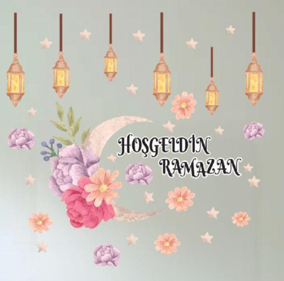 Hoş Geldin Ramazan Çiçekli Sticker