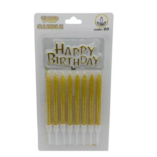 Top Candle Altın Simli Doğum Günü Mumu